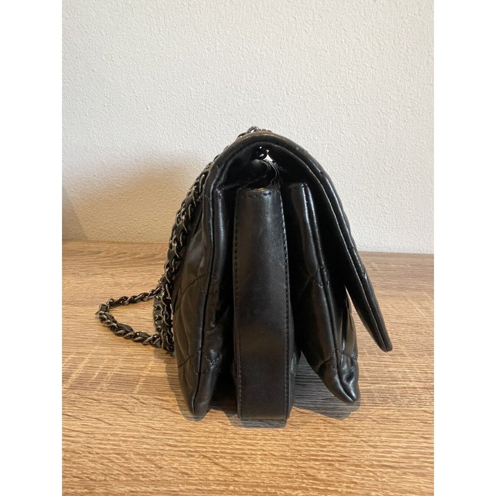 Authentic Chanel Black Quilted Lambskin Leather 3 Accordion Flap Bag - Picture 3 of 11